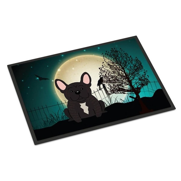 Carolines Treasures Halloween Scary French Bulldog Brindle Indoor or Outdoor Mat, 18 x 0.25 x 27 in. BB2199MAT - main